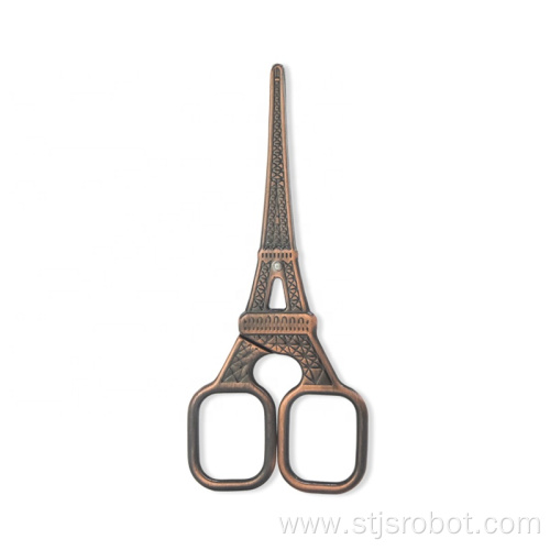 High Quality Eiffel Tower Shape Design Red Copper Small Stainless Steel Beauty Craft Scissors